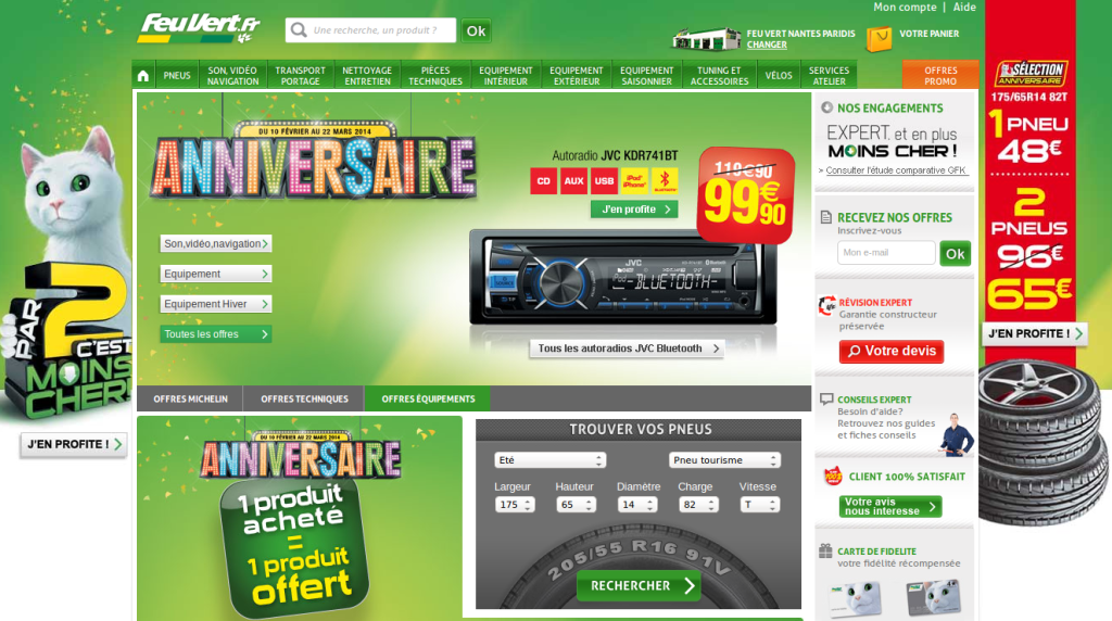 peluche chat feu vert